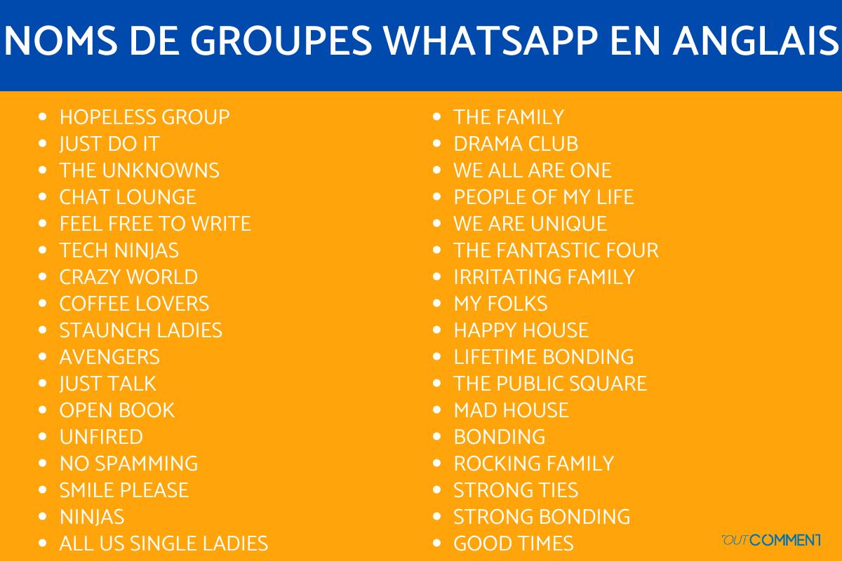 Noms de groupe Whatsapp + de 250 idées de NOMS